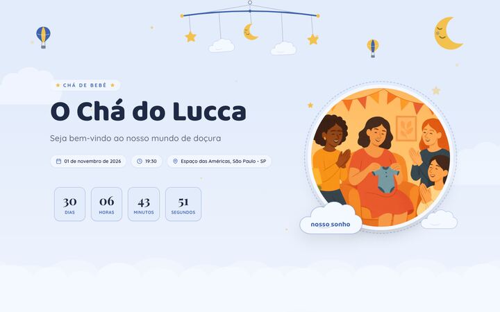 Miniatura do modelo Chá de Bebê Céu de Nuvens