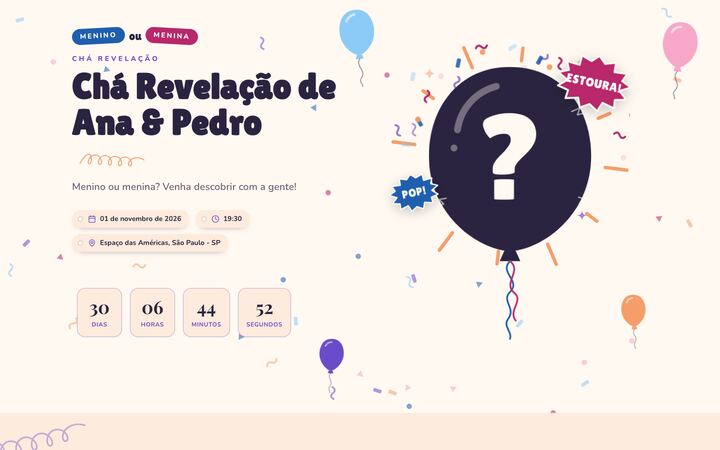 Miniatura do modelo Chá Revelação Balão Surpresa